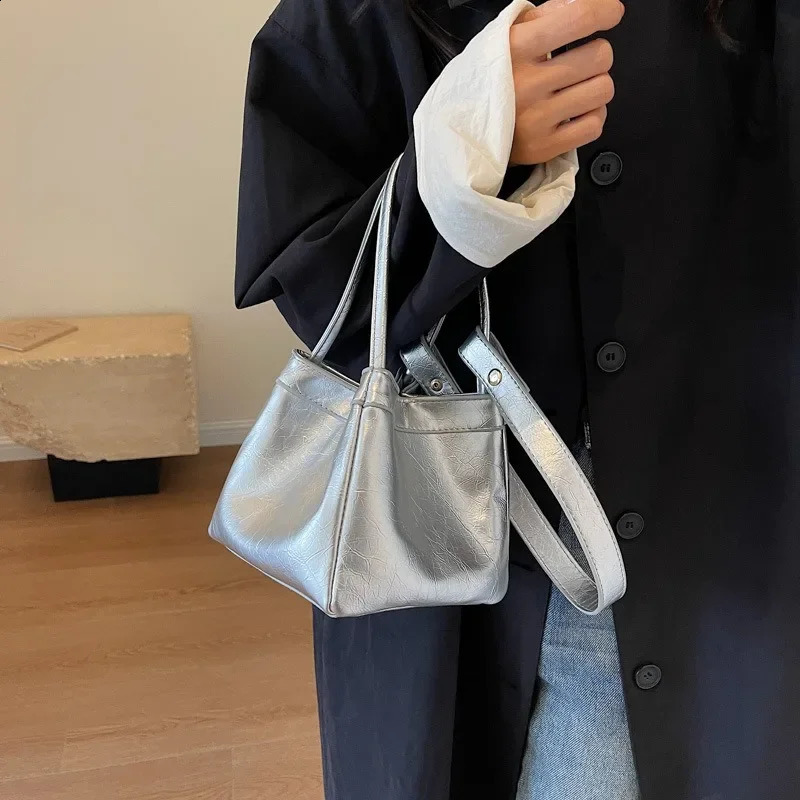Sense Red Women Fashion Texture Shoulder Bag Hand Tote Bags for Women 240821