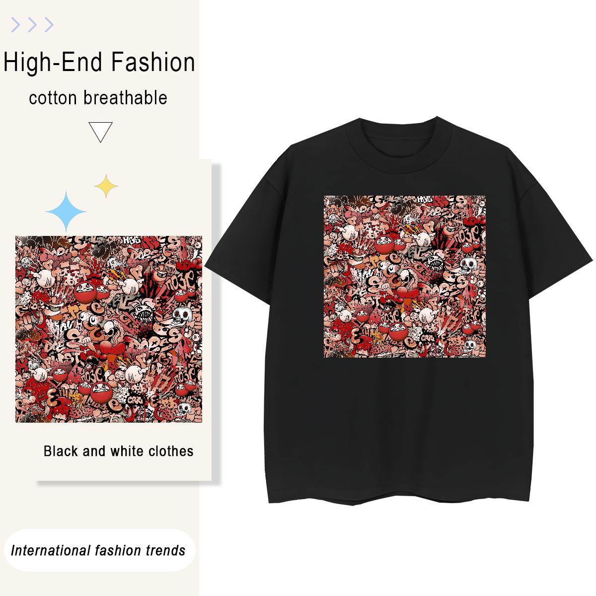 Stylist T-Shirts for Women 230g Pure Cotton Crew Neck Street Wear skull Tshirt for Man Woman Wholesale Graphic Tshirts