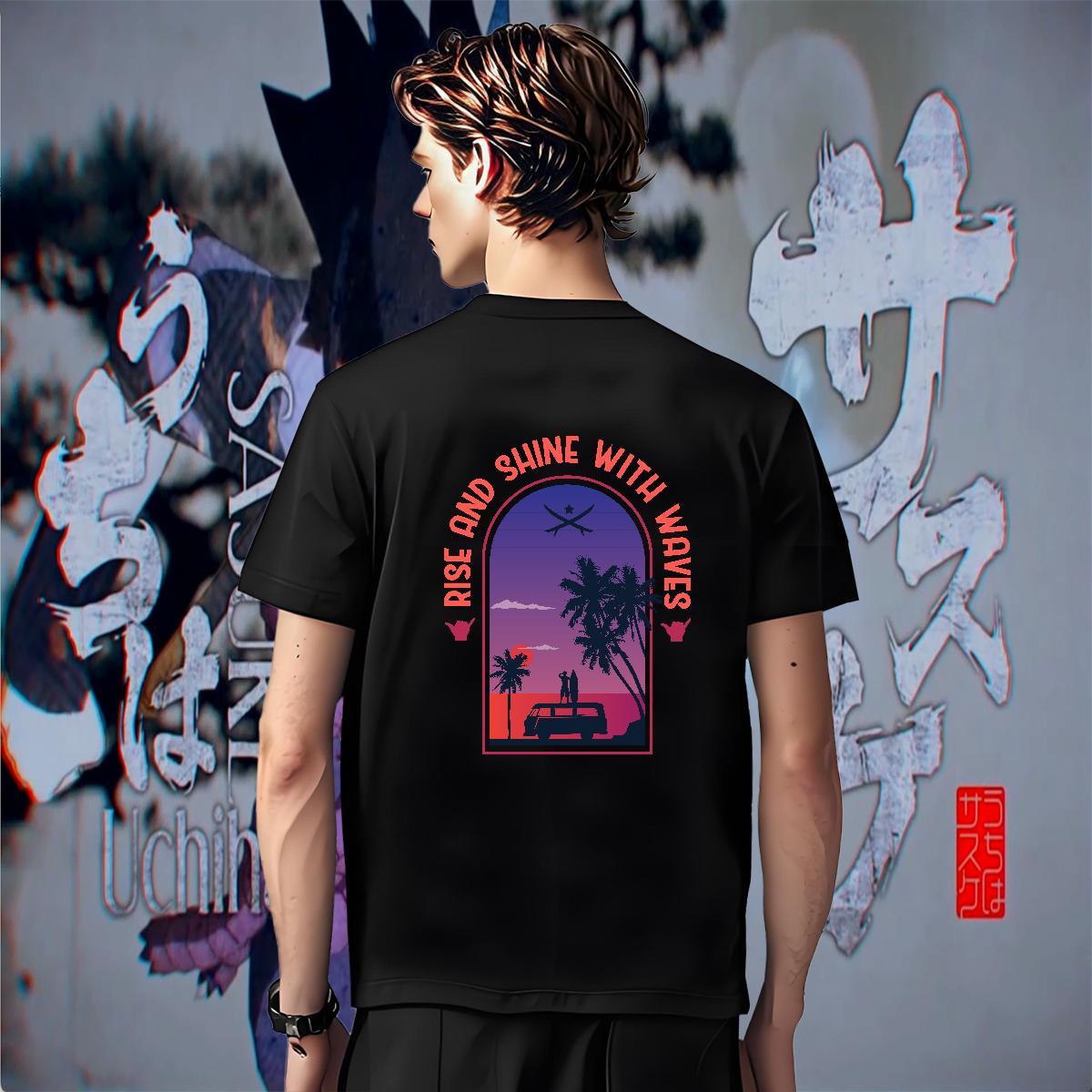 Loose Tshirt for Man Woman Home Outdoor 230g Cotton Custom Printed Short Sleeve O-Neck tree T Shirt For Man 2024 Summer Tops