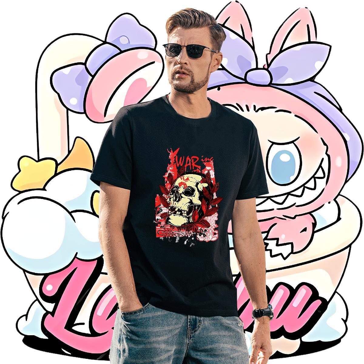 Designer Fashion Couples T Shirts 100% Cotton 230g Street wear Hip Hop skull Breathable Mens T Shirts Free Shipping DIY Logo Oversized Clothings