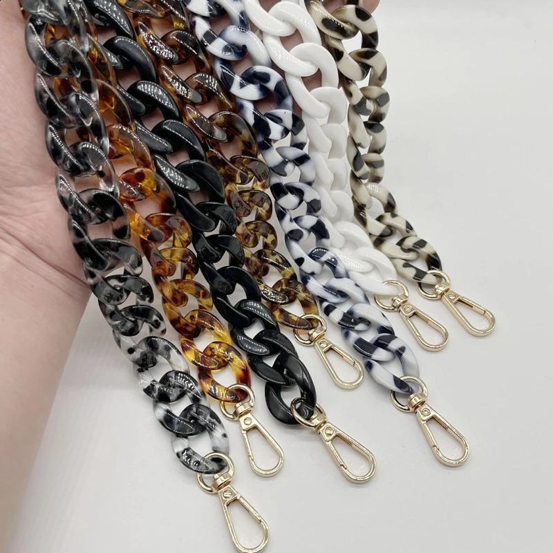 2Pcs 2.1cm Wide Acrylic Shoulder Handle Chain Replacement Chain Fashion Strap 60/120cm Detachable Parts Bag Accessory 240821