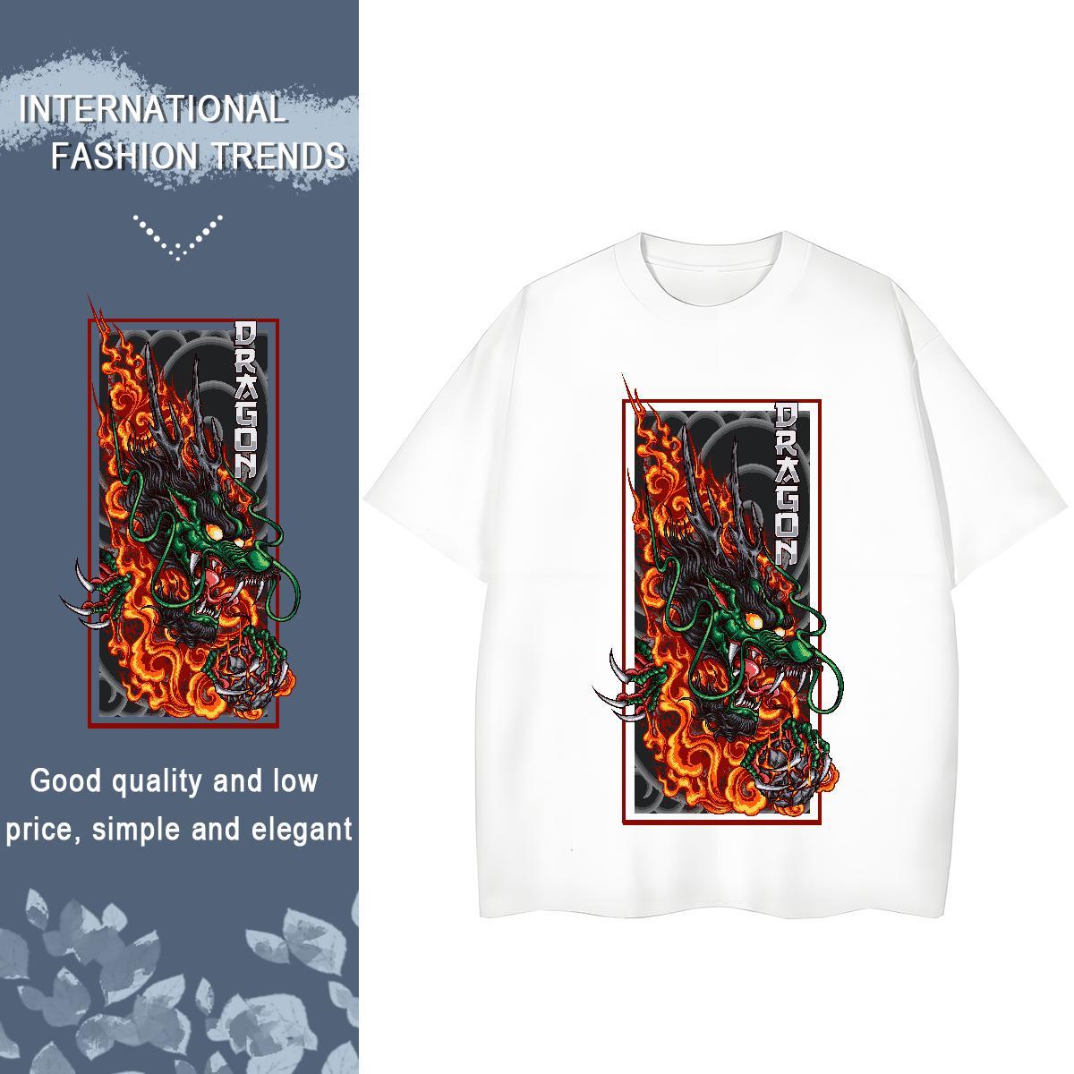 New Arrival T shirt 100% Cotton 230g Crew Neck Breathable Sports Street Wear fire Womens Tshirts Soft Custom Print Oversized Top Shirts
