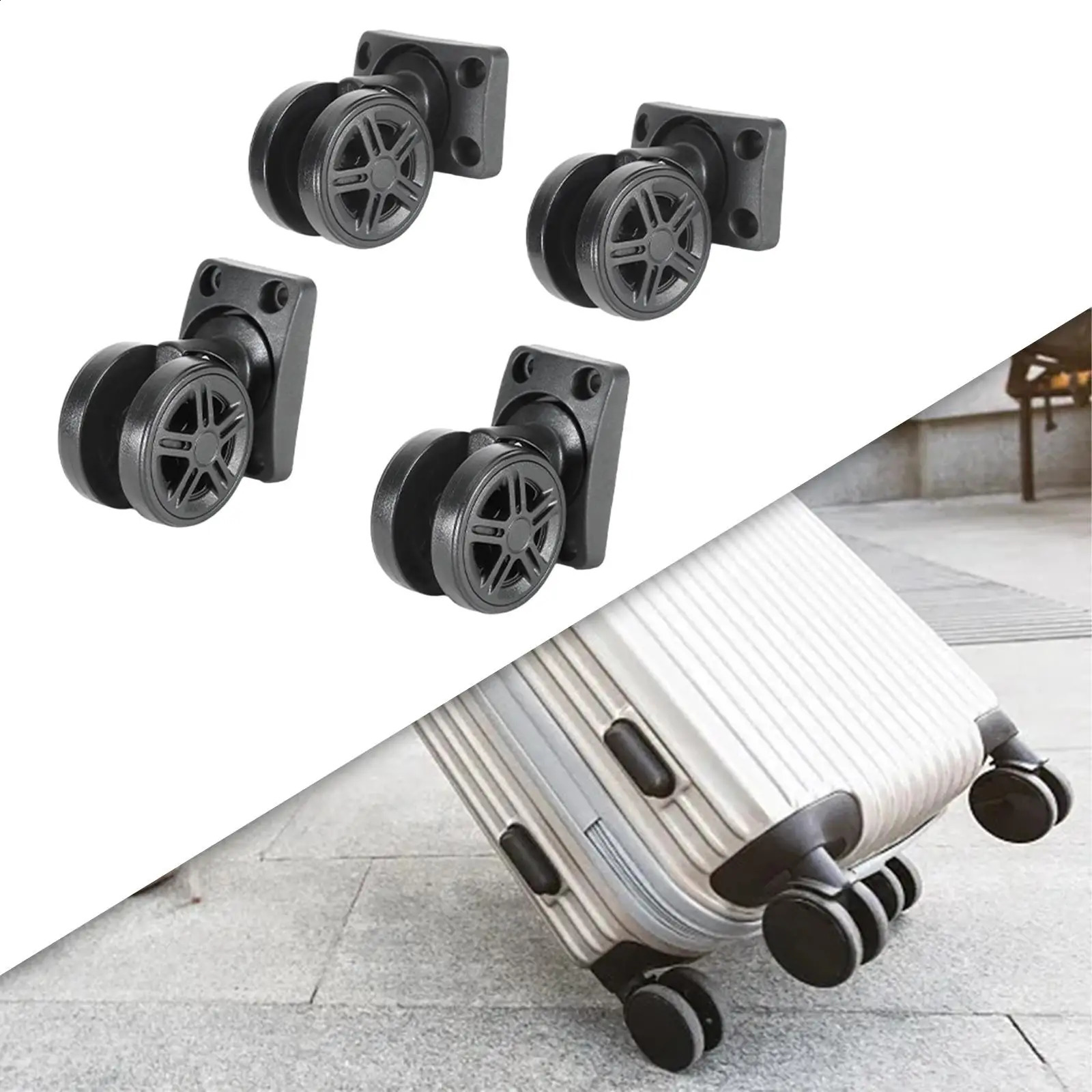 4Pcs Luggage Wheels Replacement Repair Parts Accessories Flexible Black Travel Case Caster Swivel Wheels Travel Bag Wheels 240821