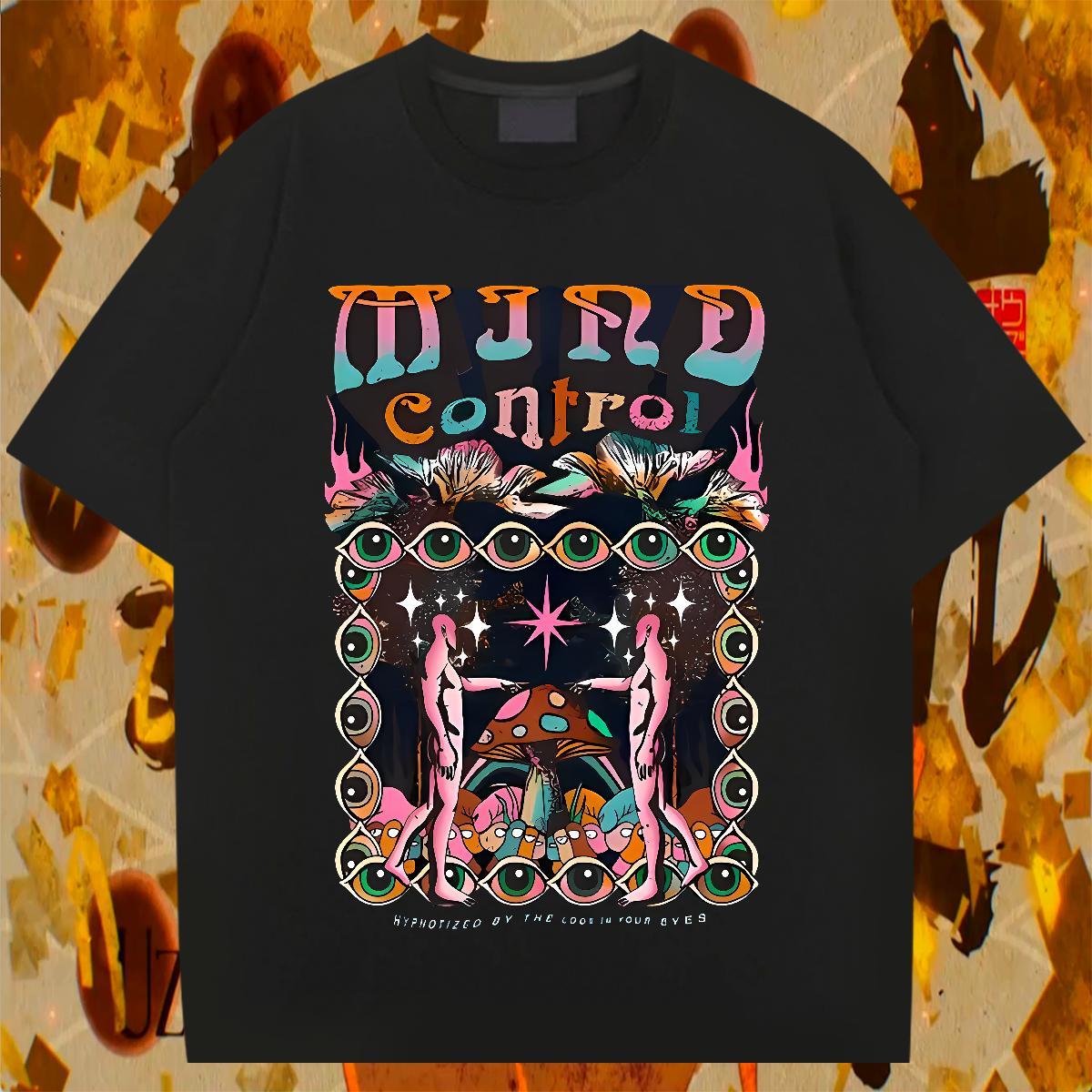 Designer Couples T Shirts Daily Outfit 230g Cotton Custom Anime Short Sleeve O-Neck eyes T Shirt For Man 2024 Summer Tees Shirts