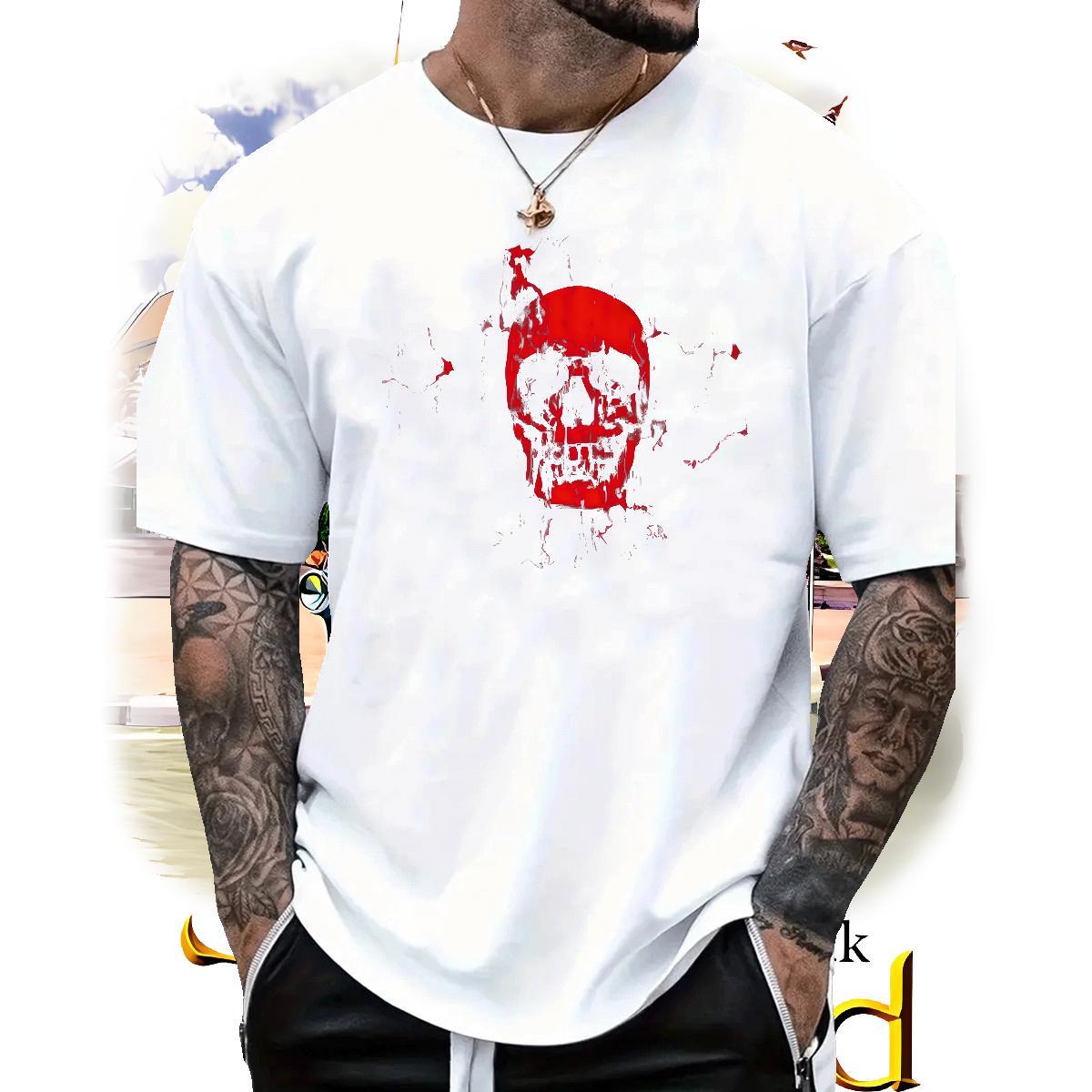 Fashion Design Tshirt for Man Woman 100% Cotton 230g Outdoor skull Breathable Short Sleeve T-Shirts for Men Classic Oversized Wear