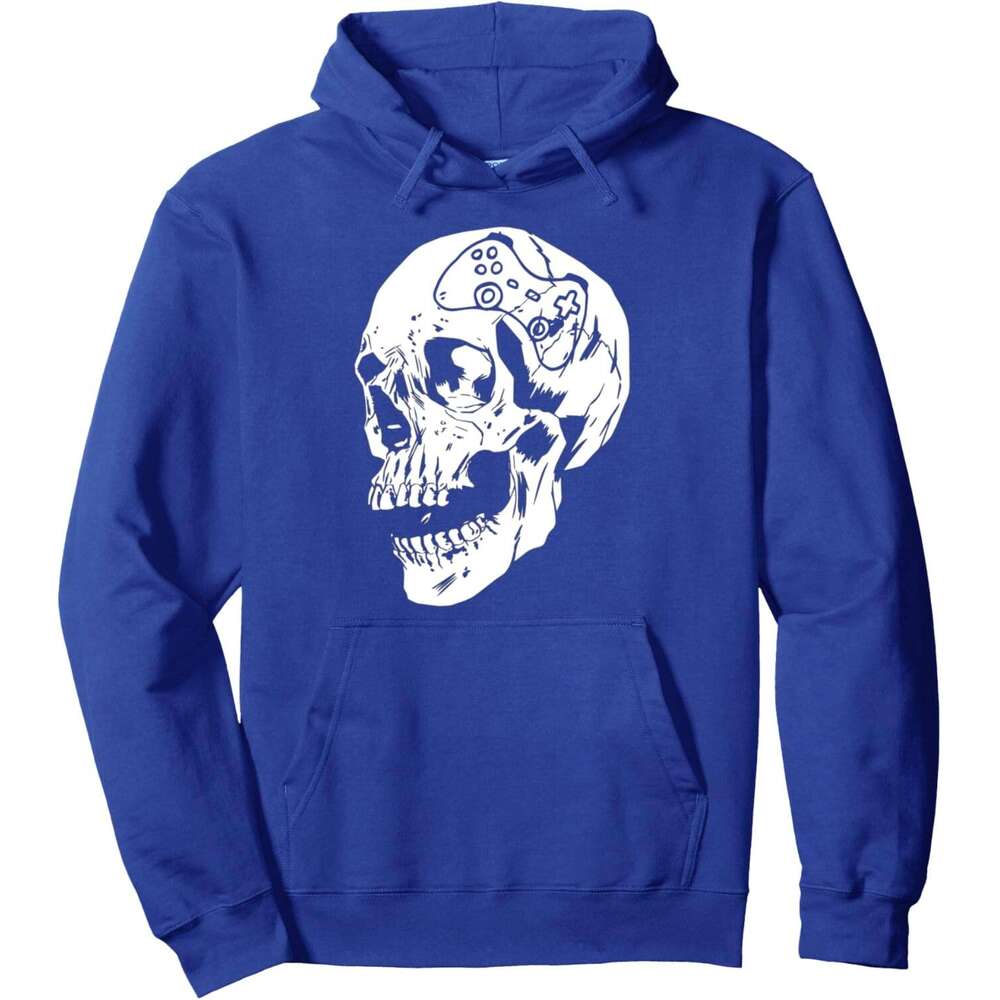 Halloween Hoodie for Mens Womens Funny Gaming Mind Controller Skull Gamer Pullover Hoodie Graphic Hoodies Sweatshirt Pullover Long Sleeve
