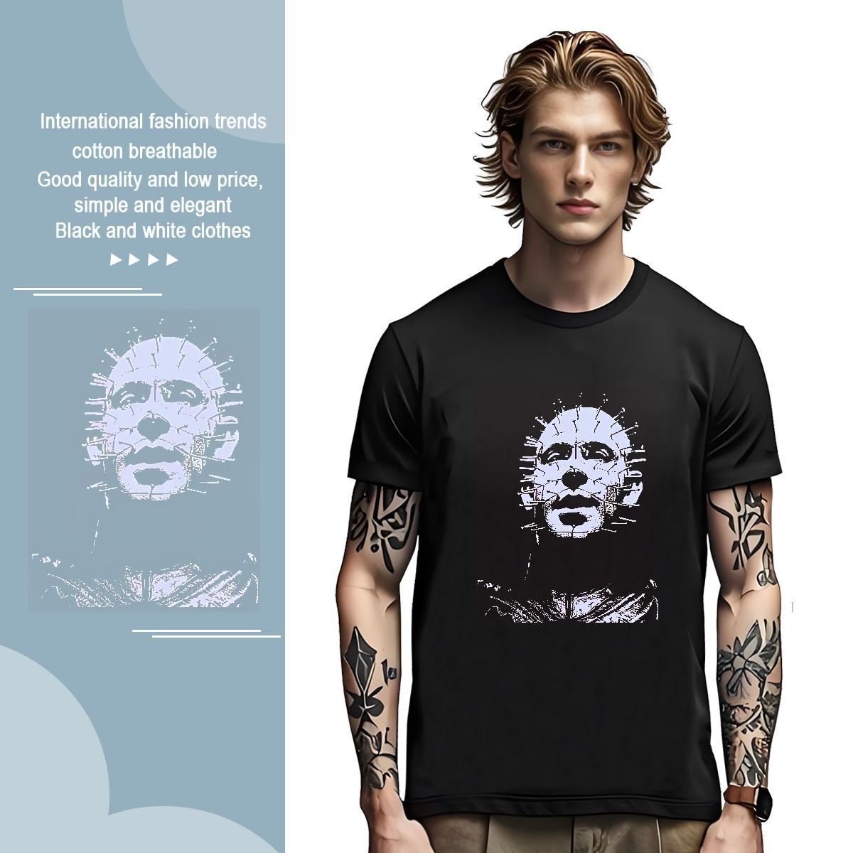 Designer Fashion skull Couples T Shirts 230g 100% Cotton Mens T Shirts Anime Print Daily Outfit Breathable Short Sleeve Comfortable Tops Shirt