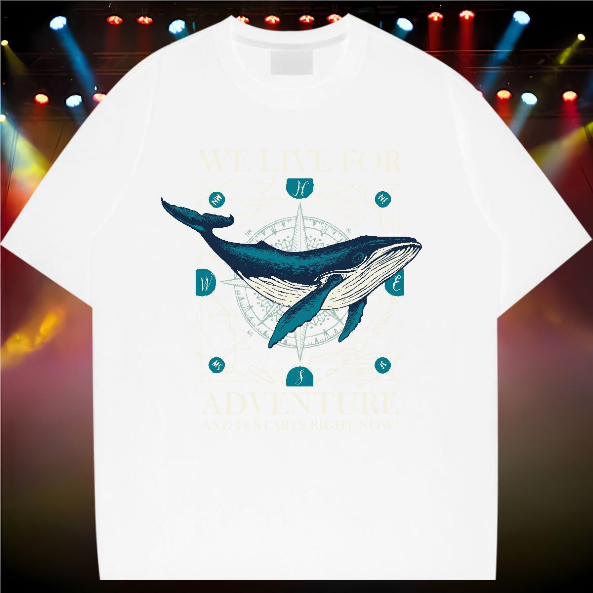 New Woman T Shirts Round Neck Short Sleeve 230g 100% Cotton Womens Tshirts Oversized fish Outdoor Designer Nice Polos