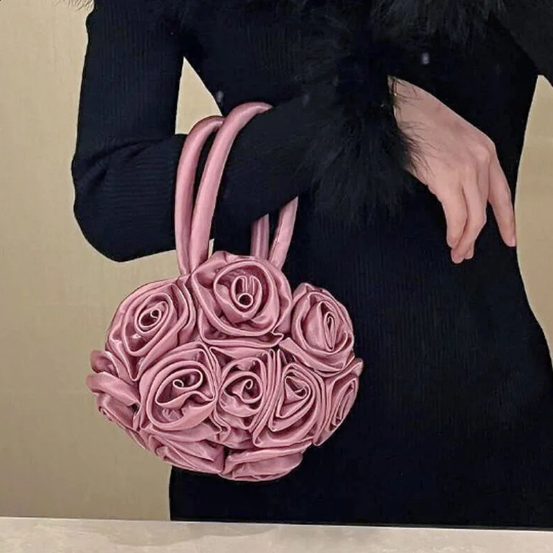 Fashionable and unique floral ball evening gown bag suitable for womens Crsosbody handbag brides wallet 240821