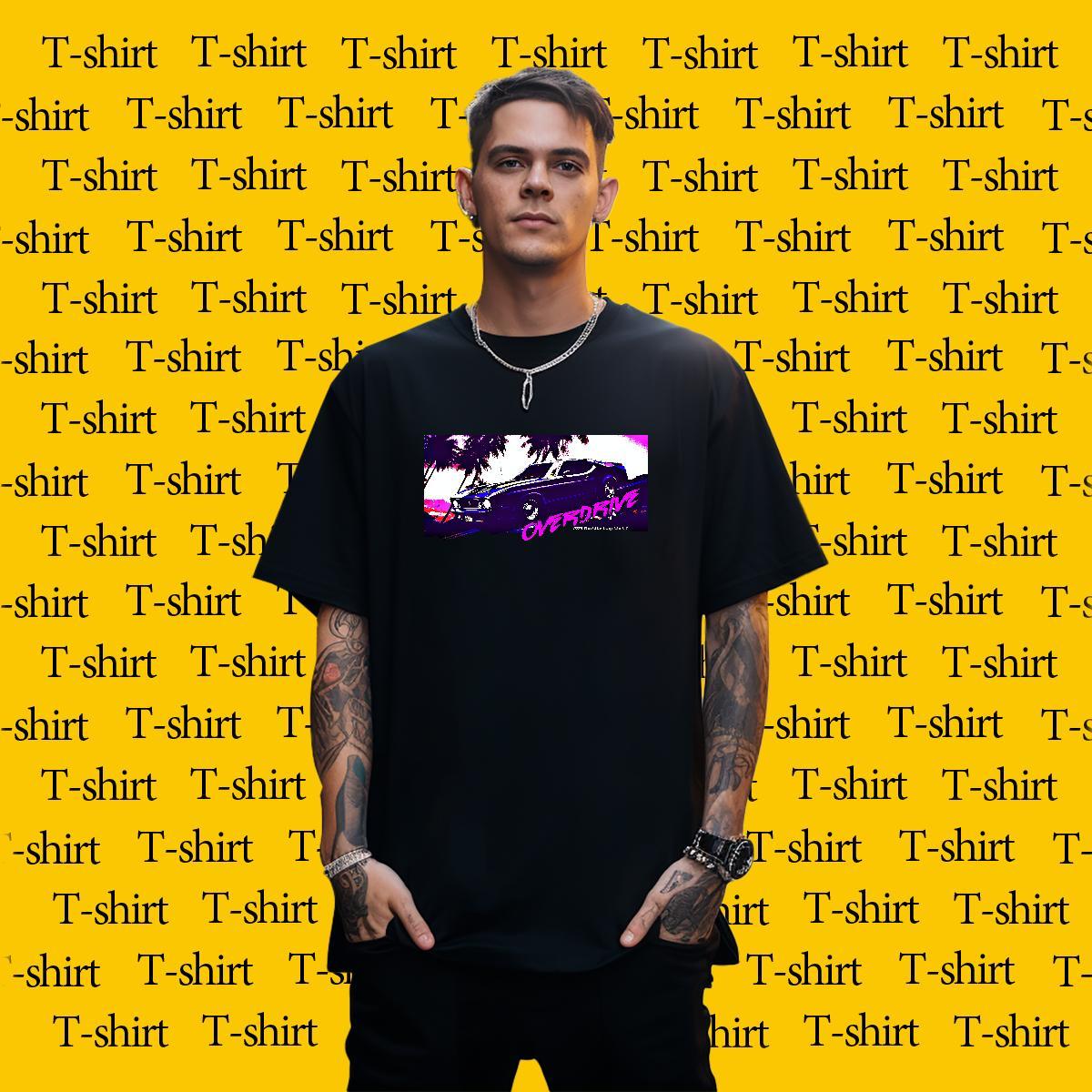 Comfortable Men Tops Tees Anime Printing Street 230g Pure Cotton DIY Logo Oversized Breathable Crew Neck car Men T Shirts Fashion Casual Polos