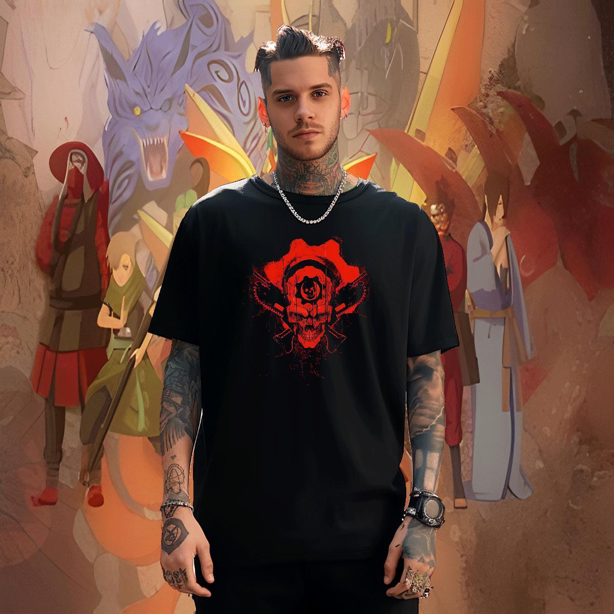 Factory Direct Daily Outfit Tshirts scary Crew Neck 230g Cotton Mens T Shirts Popular DIY Printed Wear