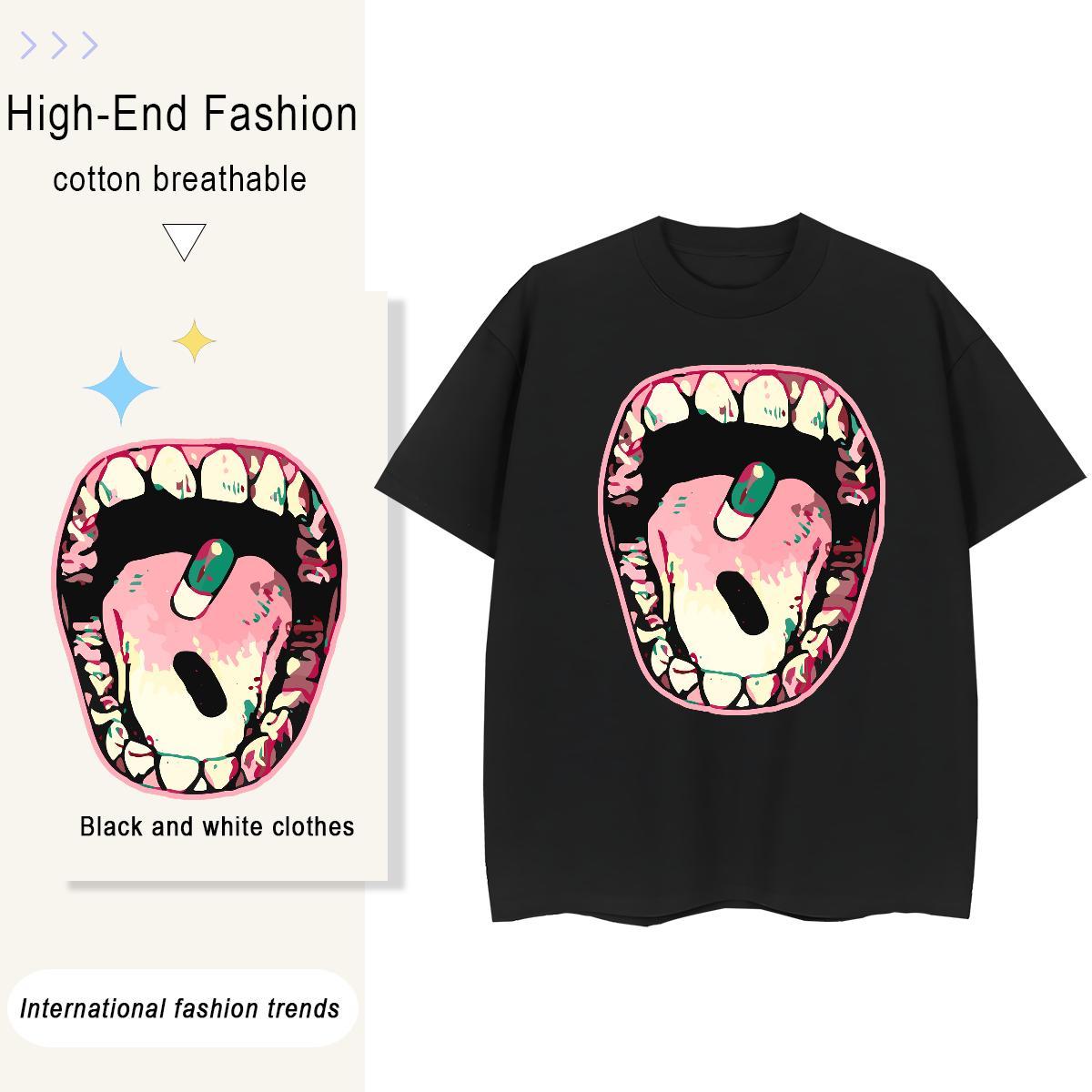 2024 Designer T-Shirts 100% Cotton 230g Breathable Hip Hop painting Womens Tshirts Female Oversized L-4XL Tops Tees