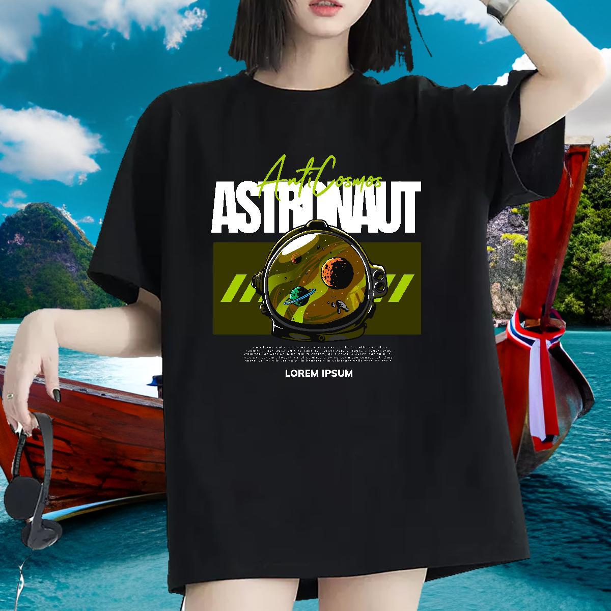 Designer Tshirt for Man Woman 230g Pure Cotton planet Casual Daily Wear Woman T Shirts Short sleeve Soft Cartoon Printing L-4XL Tshirts