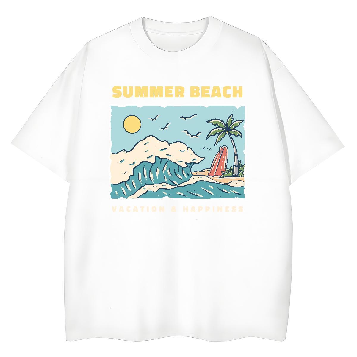 New Arrival T-Shirts for Women Comfortable 230g 100% Cotton Unisex Tshirts Anime Print sea Sport Designer Tee Shirt