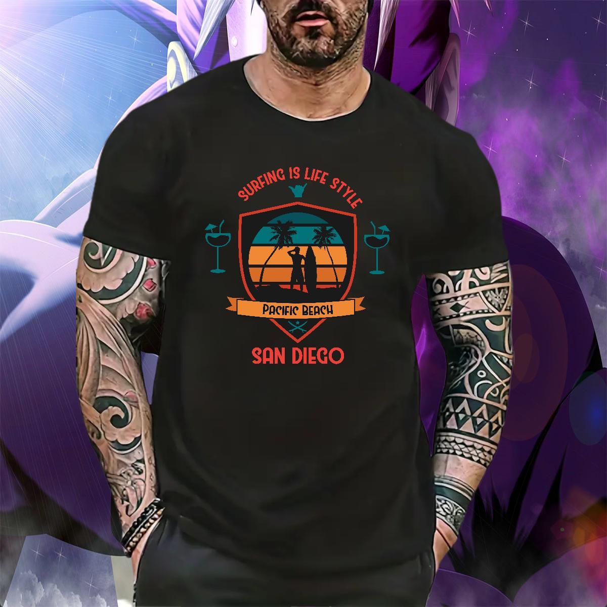 Free Shipping Men Tshirts Summer Casual 230g Cotton Black White Pure Cotton beach T Shirt For Man New Tops Tees