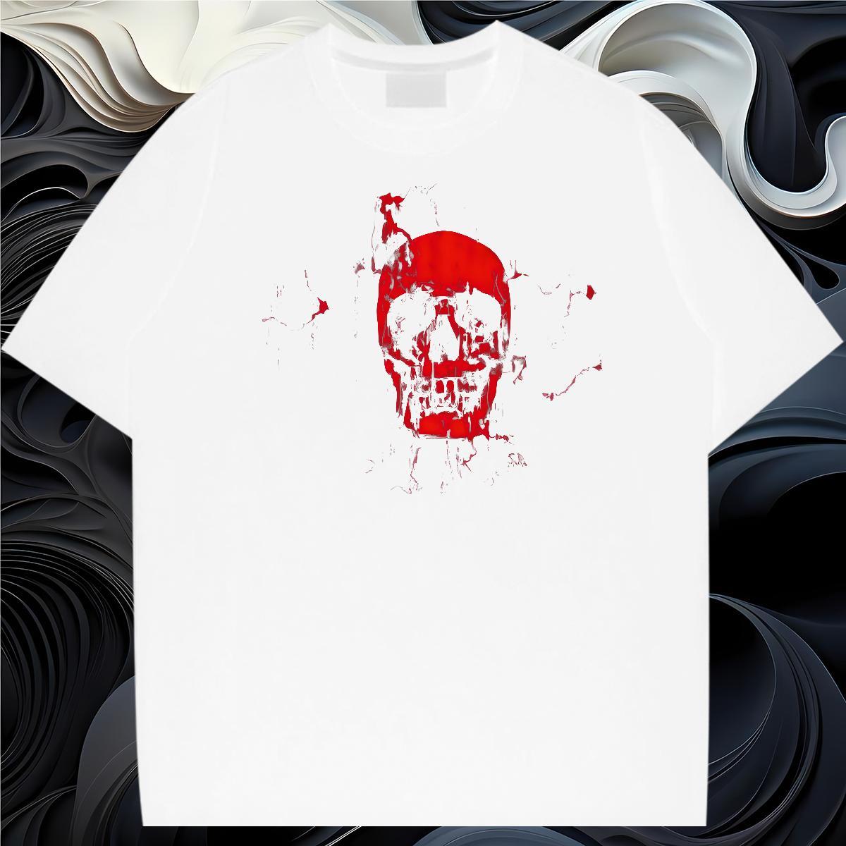 2024 New Casual Daily Wear Men Clothes T-Shirt blood Pure Cotton 230g Pure Cotton Men T Shirts Wholesale Black Oversized Clothings