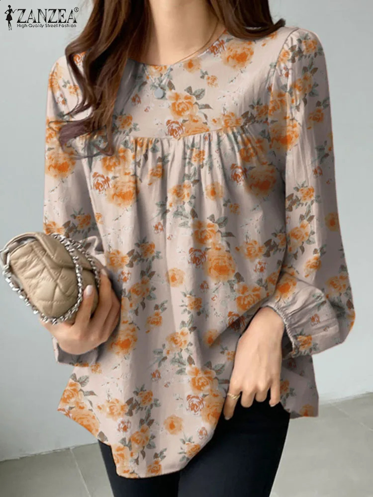 ZANZEA Fashion Long Sleeve Printed Shirt Womens Spring Bohemian Casual Holiday Top Party Blusas 240822