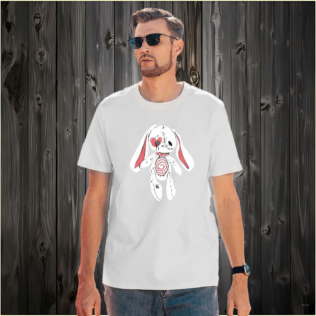 Soft broken T-Shirts for Men Outdoor Tshirts 230g 100% Cotton 2024 Summer Crew Neck White Plus Size Polos