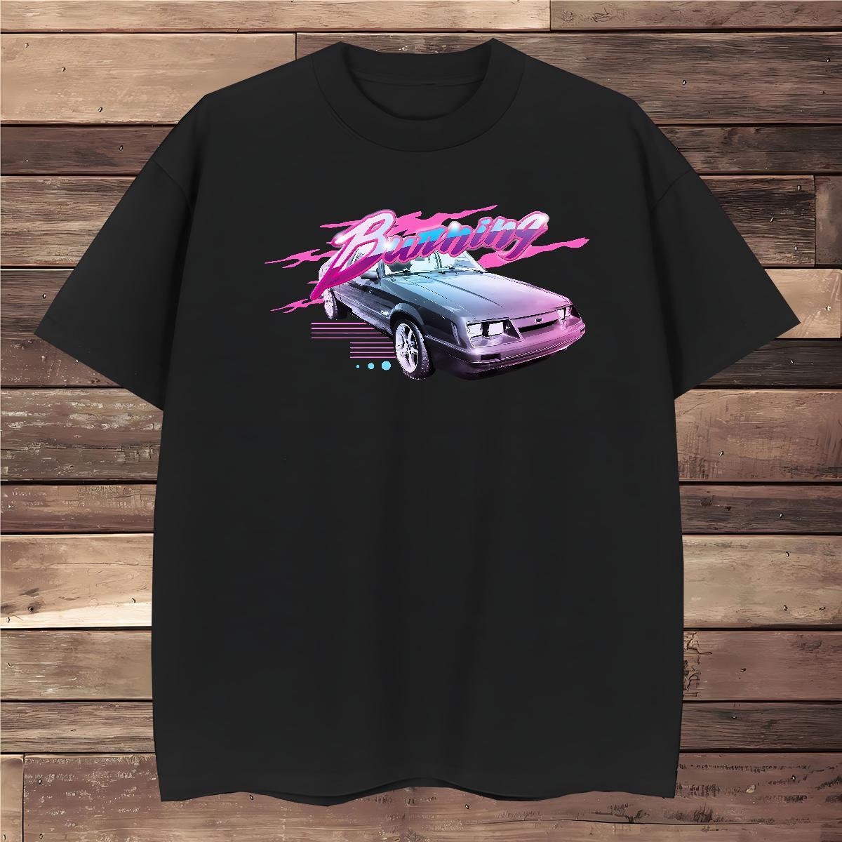 High Quality car T shirt Anime Printing Street Men Tees 230g Pure Cotton Fashion Casual Crew Neck Breathable Floral Print Clothes
