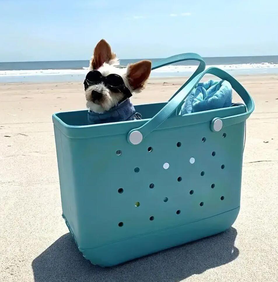 DHL Storage Beach Bags Waterproof Bag Solid Punched Organizer Basket Summer Handbags Large Women's Stock Gifts