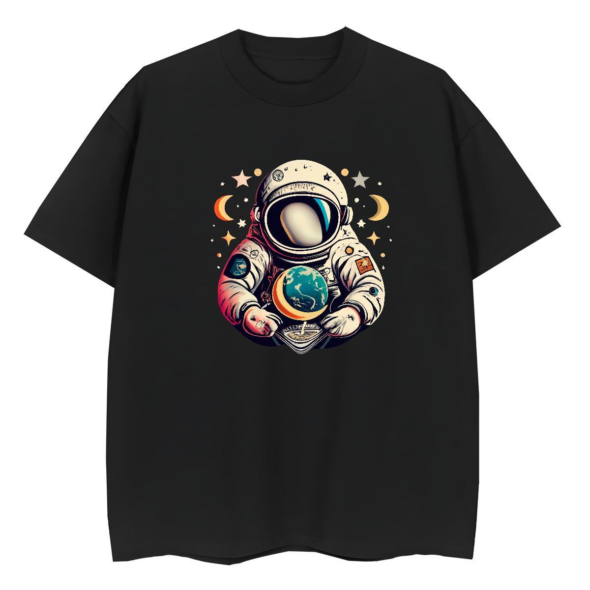 Brand T Shirt For Woman O-Neck Short Sleeve 230g Pure Cotton Women Tshirts Custom Printing spaceman Daily Outfit Free Shipping Tees