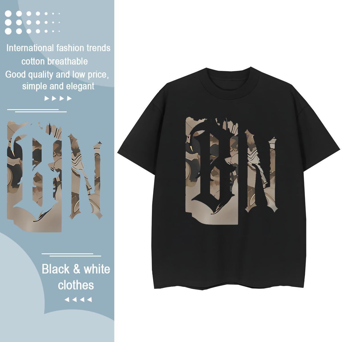 Loose fit Unisex Tshirts 100% Cotton 230g letter Daily Outfit T Shirt For Woman O-Neck Short Sleeve Floral Print Tees