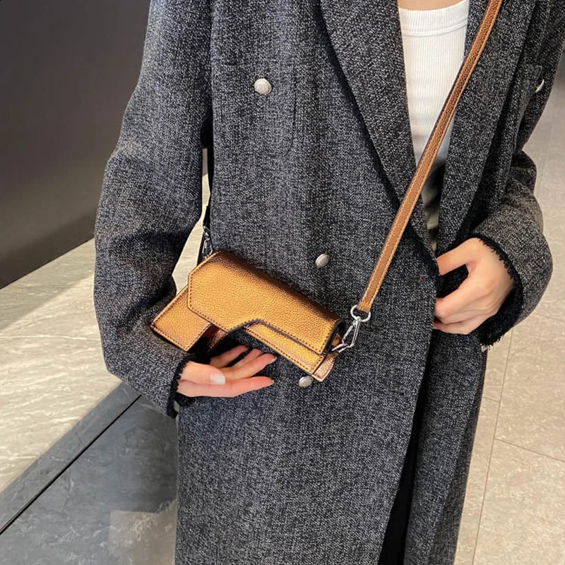 Creative Gun n Crossbody Bags Metal Color Women Shoulder Funny Box Messenger Cute Small Lipstick Purses 2024 240821