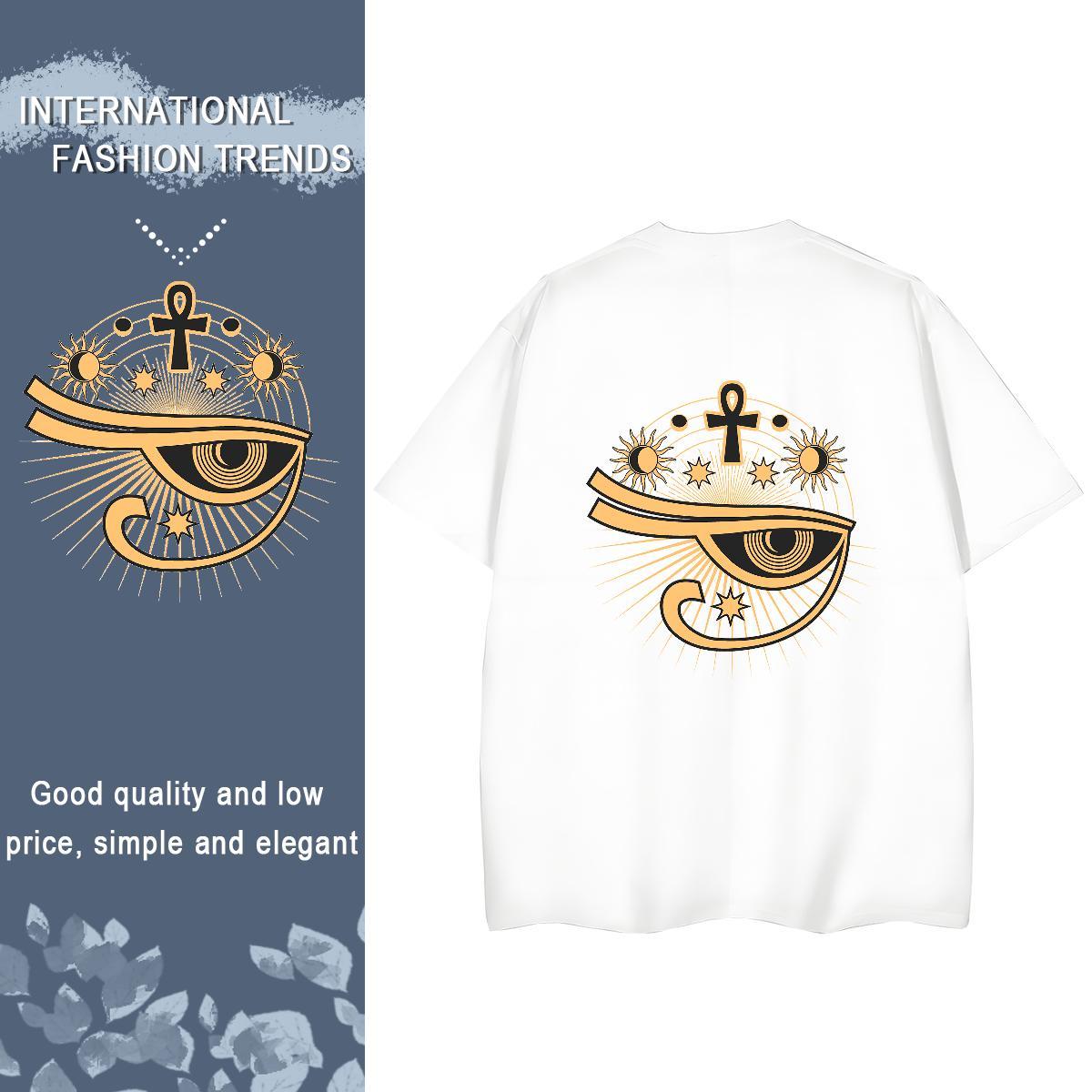 2024 DIY T-Shirts 230g Pure Cotton Breathable Spring Summer eyes Tshirt for Man Woman Loose Custom Printed Tops Shirt
