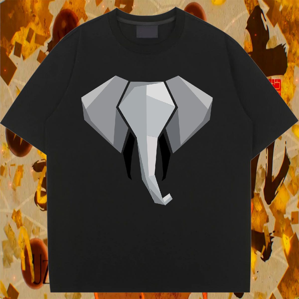 New Arrival T Shirts Women Short Sleeve O-Neck 100% Cotton 230g Woman Tshirt Cartoon Print Elephant Street Wear Popular Clothings