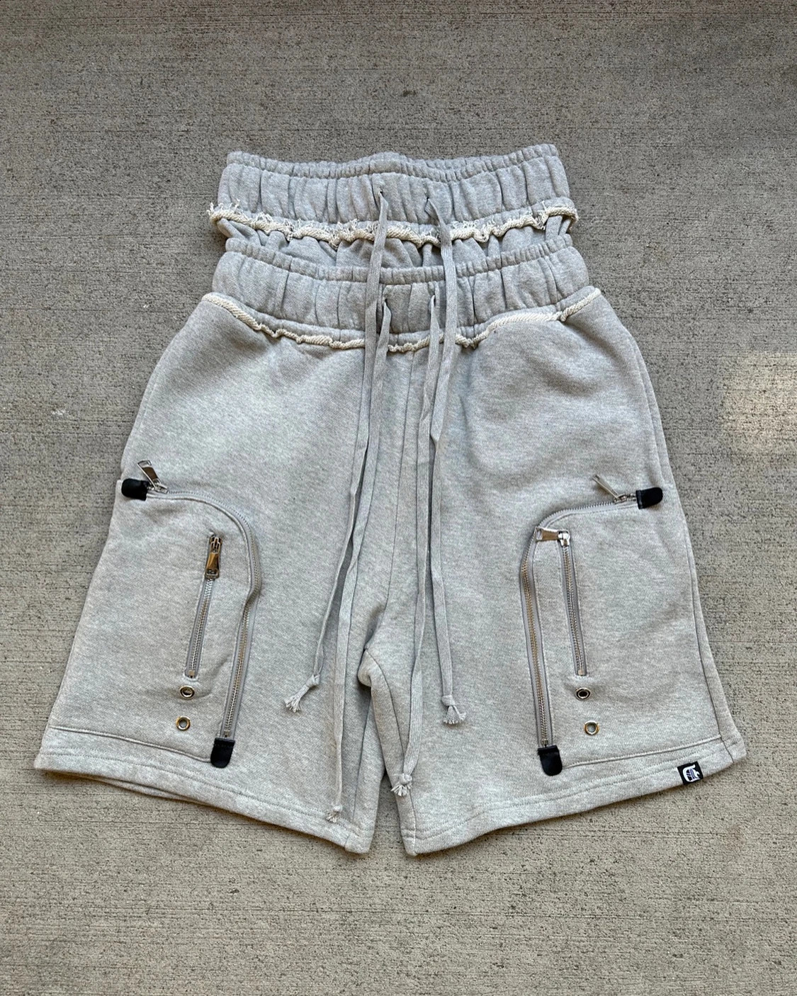 Streetwear Zipper Hoodie Shorts Set Y2K Mens Two Piece Set Hip Hop Rock Double layered Retro Sportswear Casual Shorts Set 240821