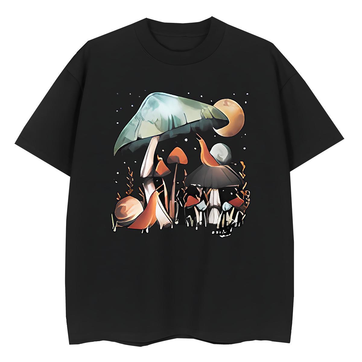 Stylist T shirt Short Sleeve O-Neck 230g Cotton Woman Tshirt Oversized mushroom Sports Street Wear Popular Tees
