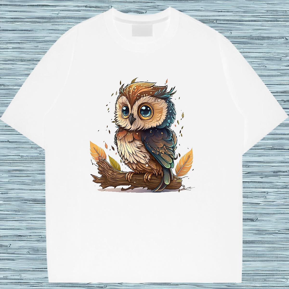 New Woman T Shirts Breathable Short Sleeve 230g Cotton Couples T Shirts Custom Printed Owl Outdoor Unisex Wear