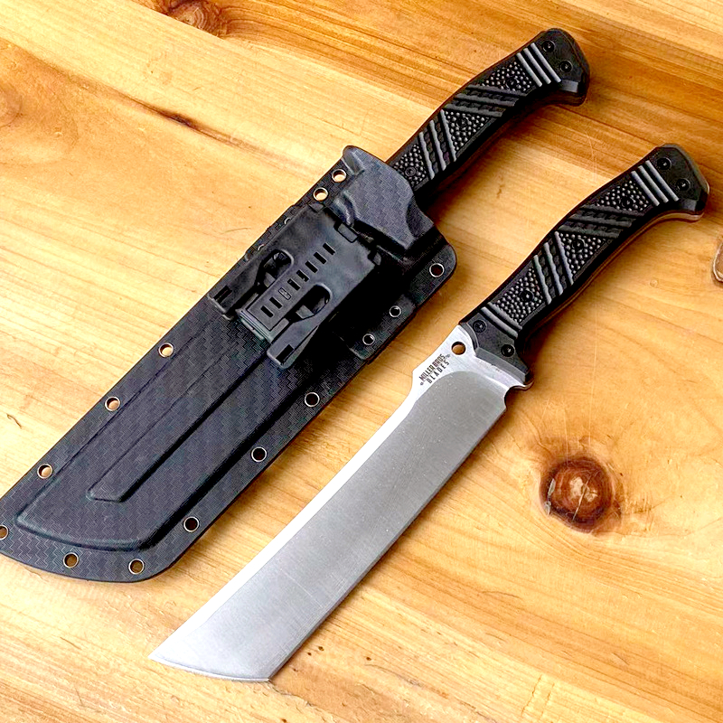 Promotion A4831 Survival Straight Knife D2 Satin Tanto Blade Full Tang GFN Handle Outdoor Camping Hunting Fishing Fixed Blade Knives with Kydex