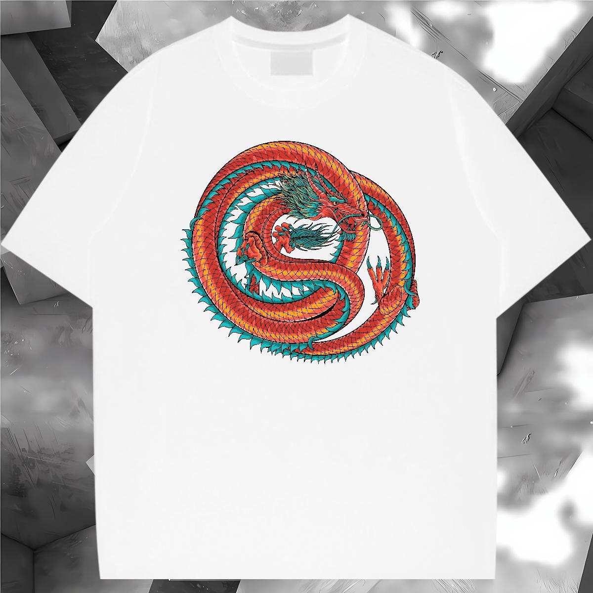 Designer dragon Mens T Shirts Daily Wear Men Tshirts 230g Cotton Custom O Neck Short Sleeves Graphic Top Tees
