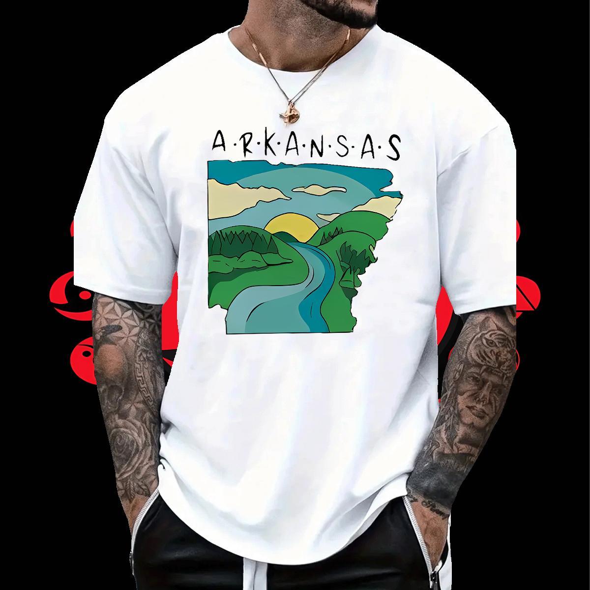 Soft Mens Tshirts Beach 100% Cotton 230g Cartoon Printing L-4XL Round Neck Short Sleeve Mountain T-Shirts for Men 2024 DIY Tops Tees