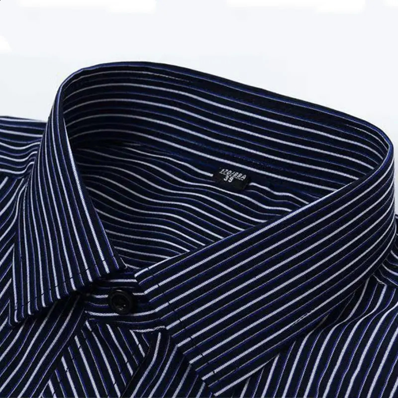 Spring and autumn mens long-sleeved striped non-ironing shirt high-end business casual social professional dress shirt 240822
