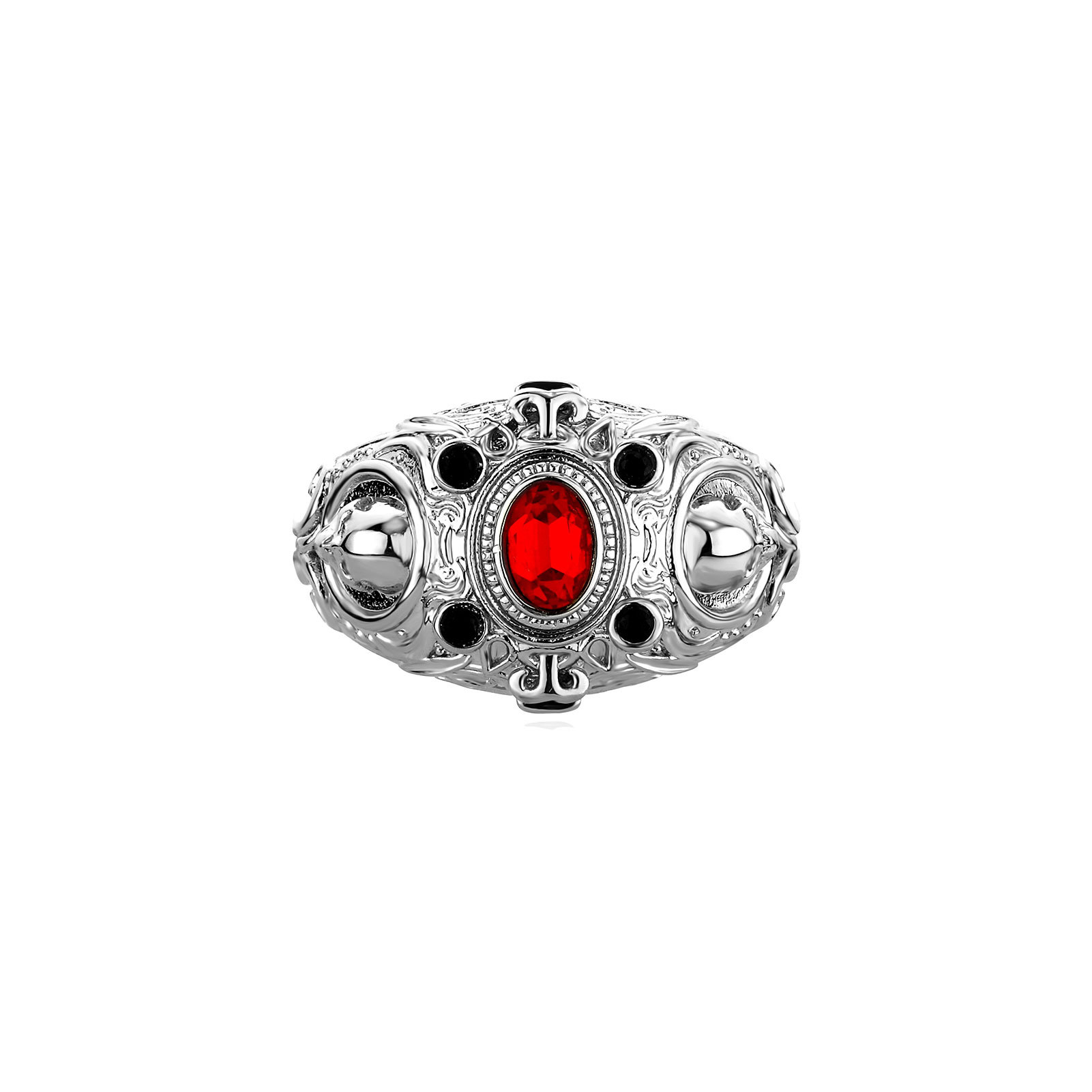 Hip Hop Micromosaic Full Zircon Skull Head Ring 18K Real Gold Plated Jewelry