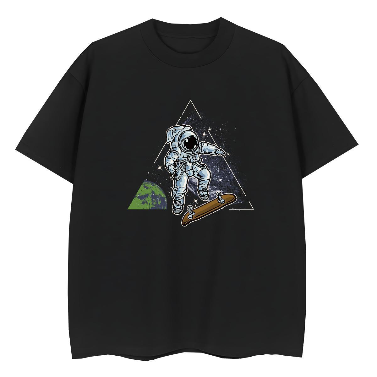 Loose Couples T Shirts 230g Pure Cotton universe Hip Hop Street T Shirt For Woman Crew Neck Breathable Plus Size Cartoon Clothings