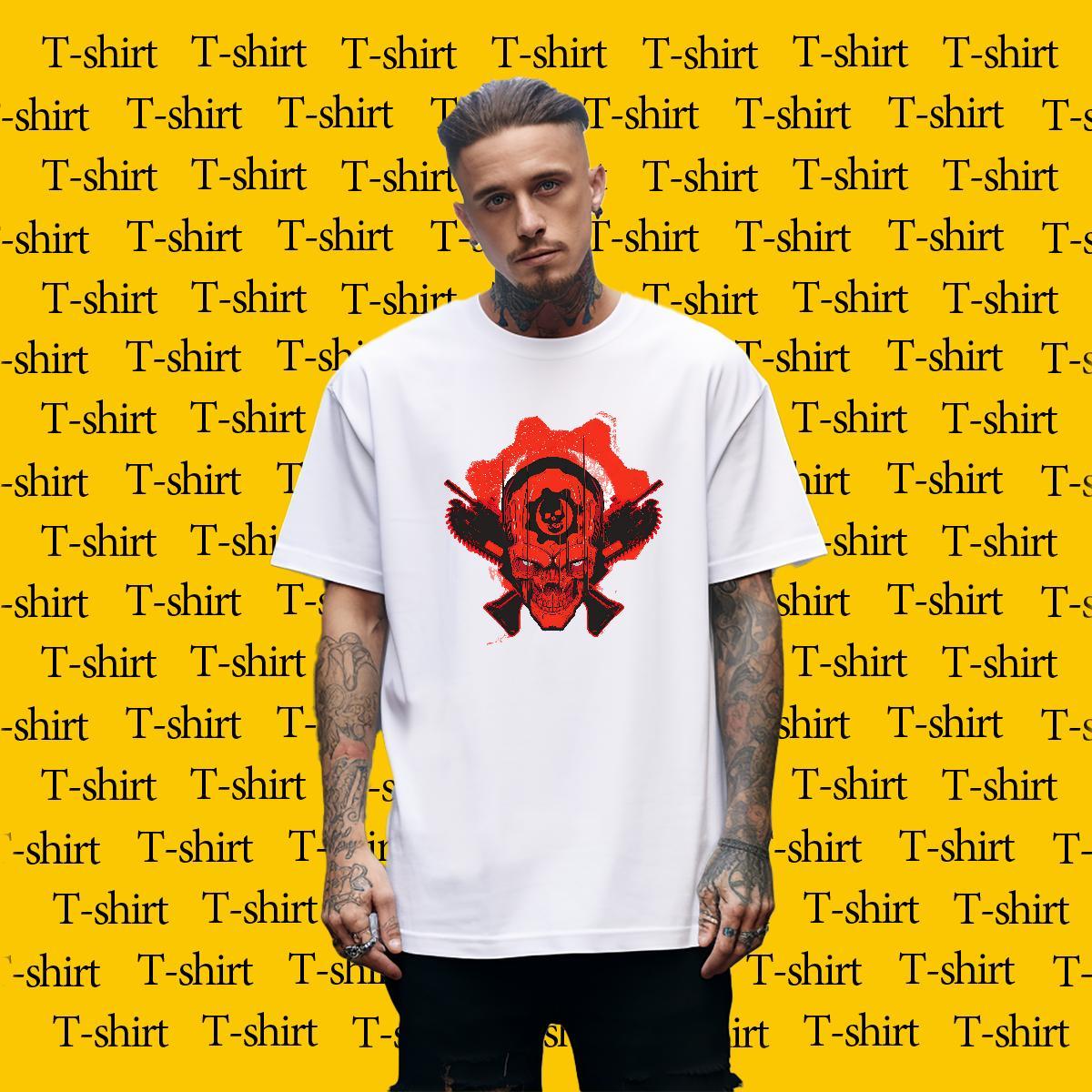 Designer Fashion gun Men Clothes T-Shirt 230g Cotton T shirt DIY Logo Oversized Street wear Hip Hop Breathable Soft Wholesale Top Tees