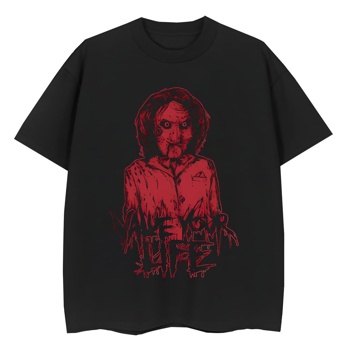 2024 DIY Men Clothes T-Shirt 100% Cotton 230g Casual Daily Wear skull Crew Neck Breathable T shirt Brand Floral Print Top Tees