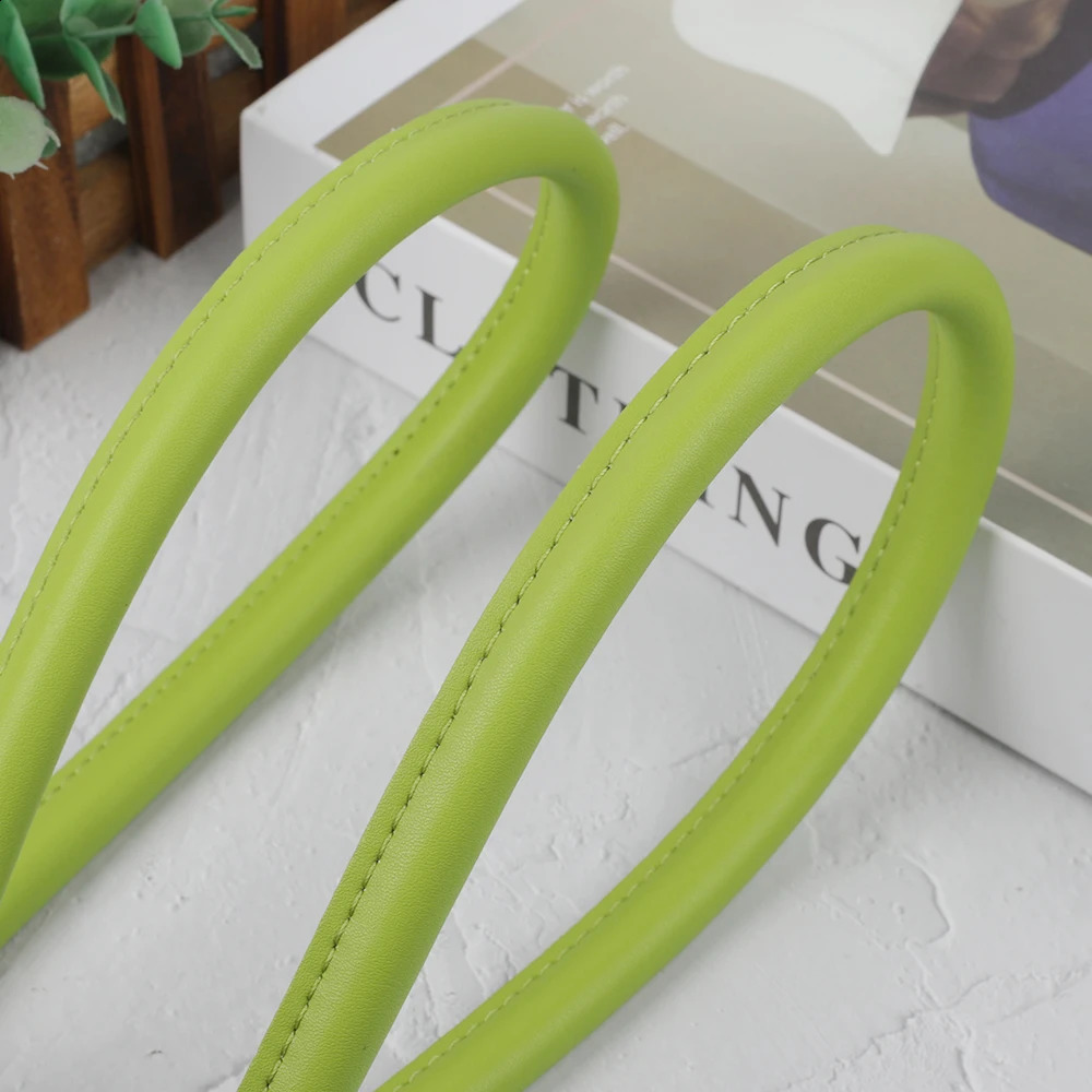 60cm Grass Green Genuine Leather Bag Handle Women Handbag Tote Handles Bag Shoulder Straps Replacement Accessories Bag Parts 240821