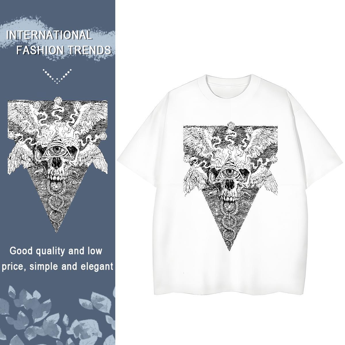 2024 DIY Womens T Shirts 230g Pure Cotton Short Sleeve O-Neck Home Outdoor eye of the devil Women Tshirts Designer Custom Print Plus Size Tees