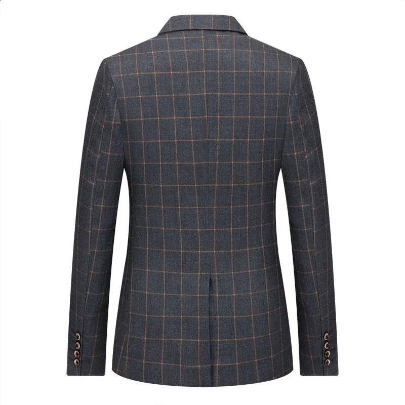 Blazers for Mens Fashion Business Plaid Gentleman Trend British Style Casual Slimming Wedding Work Korean Version Blazer Men 240821