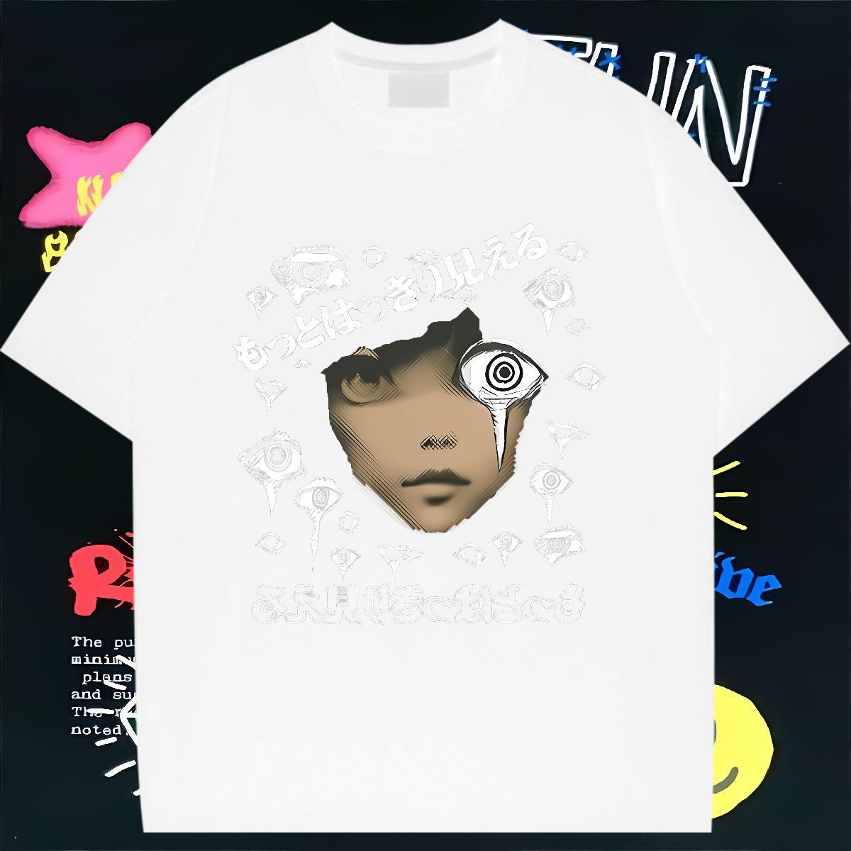 New Arrival Womens T Shirts 100% Cotton 230g Crew Neck Spring Summer eyeball Unisex Tshirts Soft Customized Print Clothes Shirt