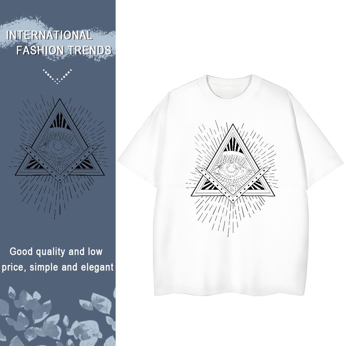 2024 DIY T Shirts Women 230g 100% Cotton Breathable Short Sleeve High Street Hip Hop eye of the devil Woman Tshirt Brand Customized Print Tees