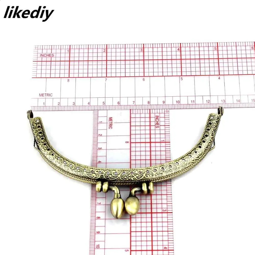 10 pieces/batch 12.5cm antique bronze silver arch metal wallet frame kiss lock bag handle used for DIY handbag accessories 240821