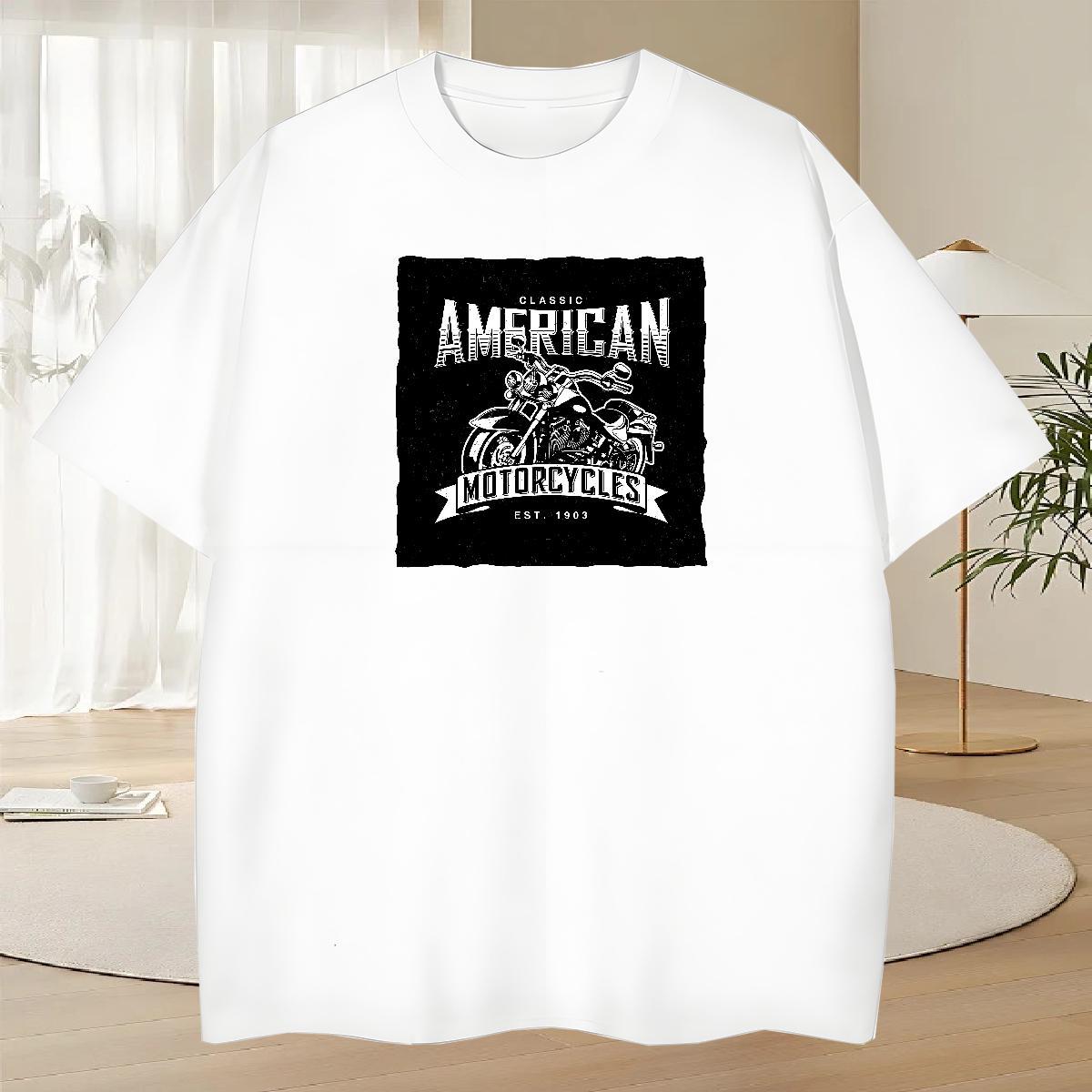 Soft Men Clothes T-Shirt Street Casual 100% Cotton 230g Custom Printed Pure Cotton Motorcycle T Shirts Men Factory Direct Tshirts