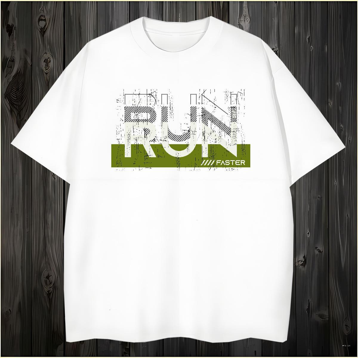 High Quality run Man T Shirts Casual Beach Men Clothes T-Shirt 100% Cotton 230g 2024 Designer Short Sleeve O-Neck Black Oversized Clothings