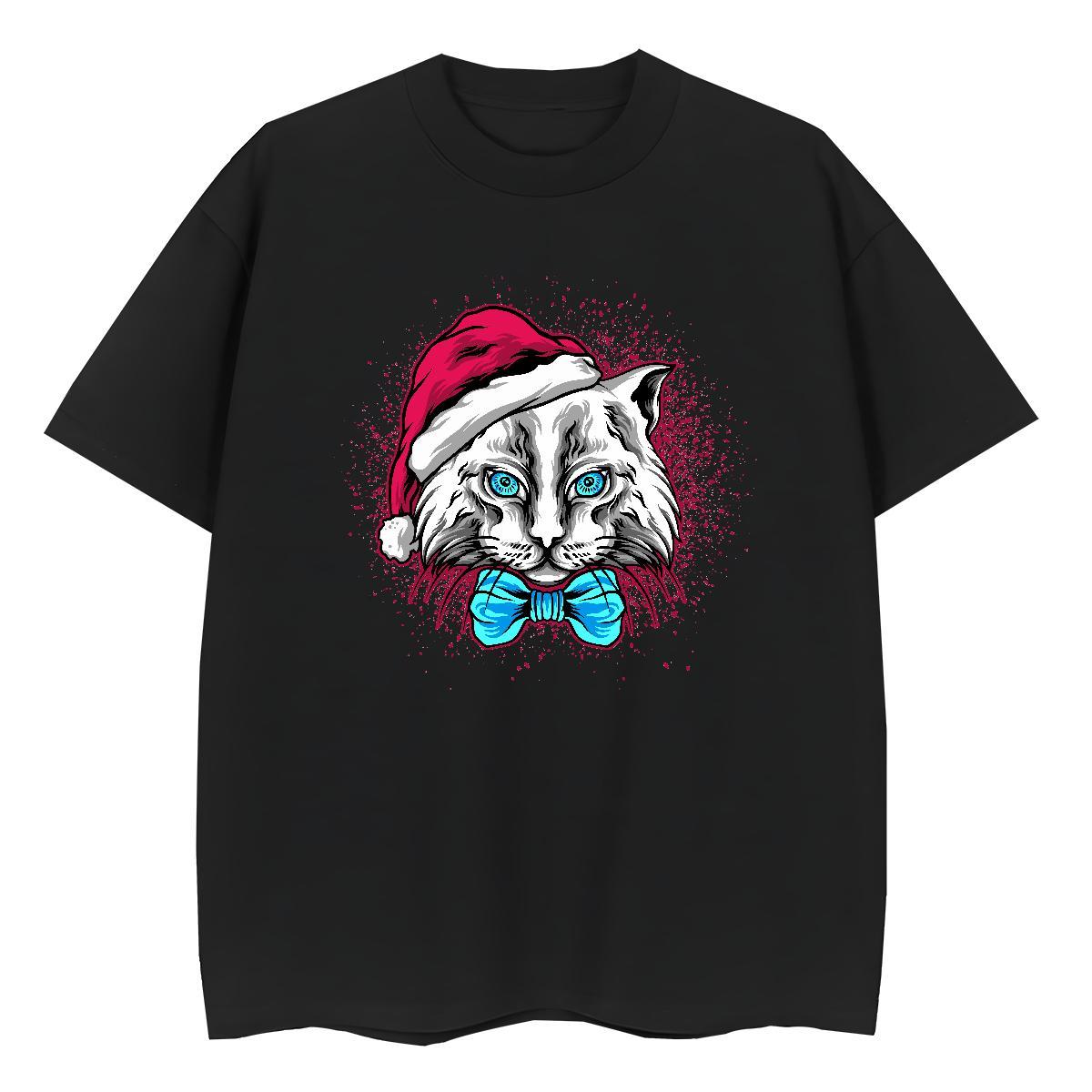 New Arrival T-Shirts Breathable Crew Neck 100% Cotton 230g Couples T Shirts DIY Anime Printed cat Casual Beach 5A Tops Shirt