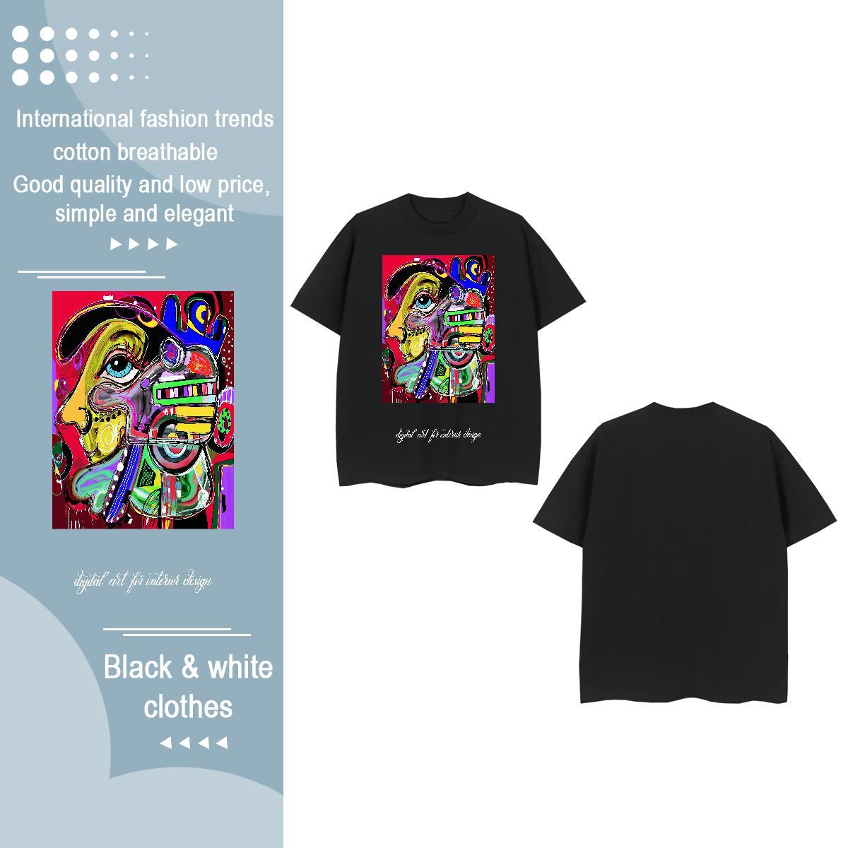 DIY T Shirt For Woman Breathable Short Sleeve 230g Cotton Woman Tshirt Skull ET Spring Summer Loose Wear